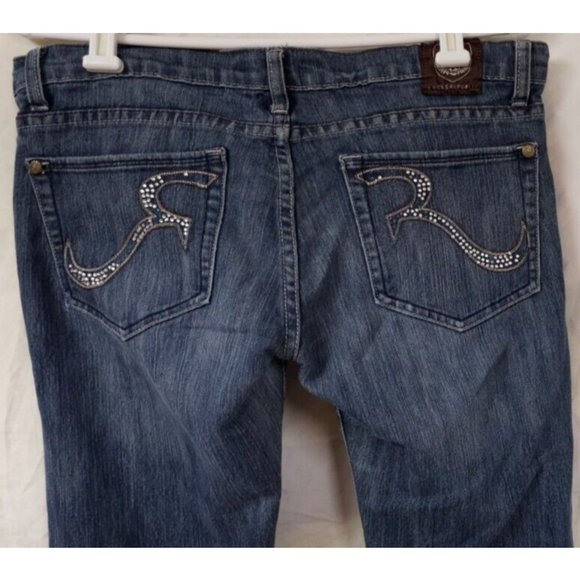 Rock & Republic Kasandra 32x31 Bootcut Low Rise Stretch Embellished Jeans - Picture 7 of 16
